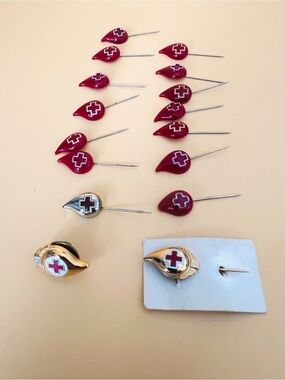 Vintage Red Cross award pins